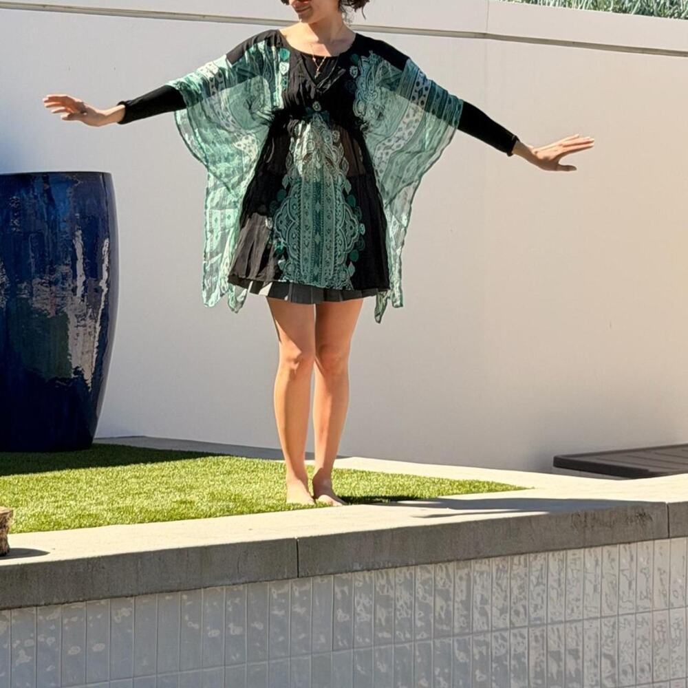 Green boho coverup or festival